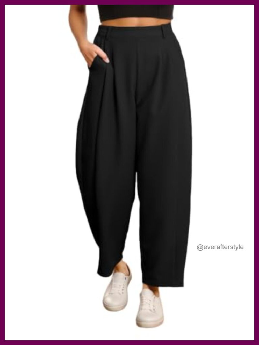 Wide Leg Barrel Pants High Rise Pleated Pull On Business Casual